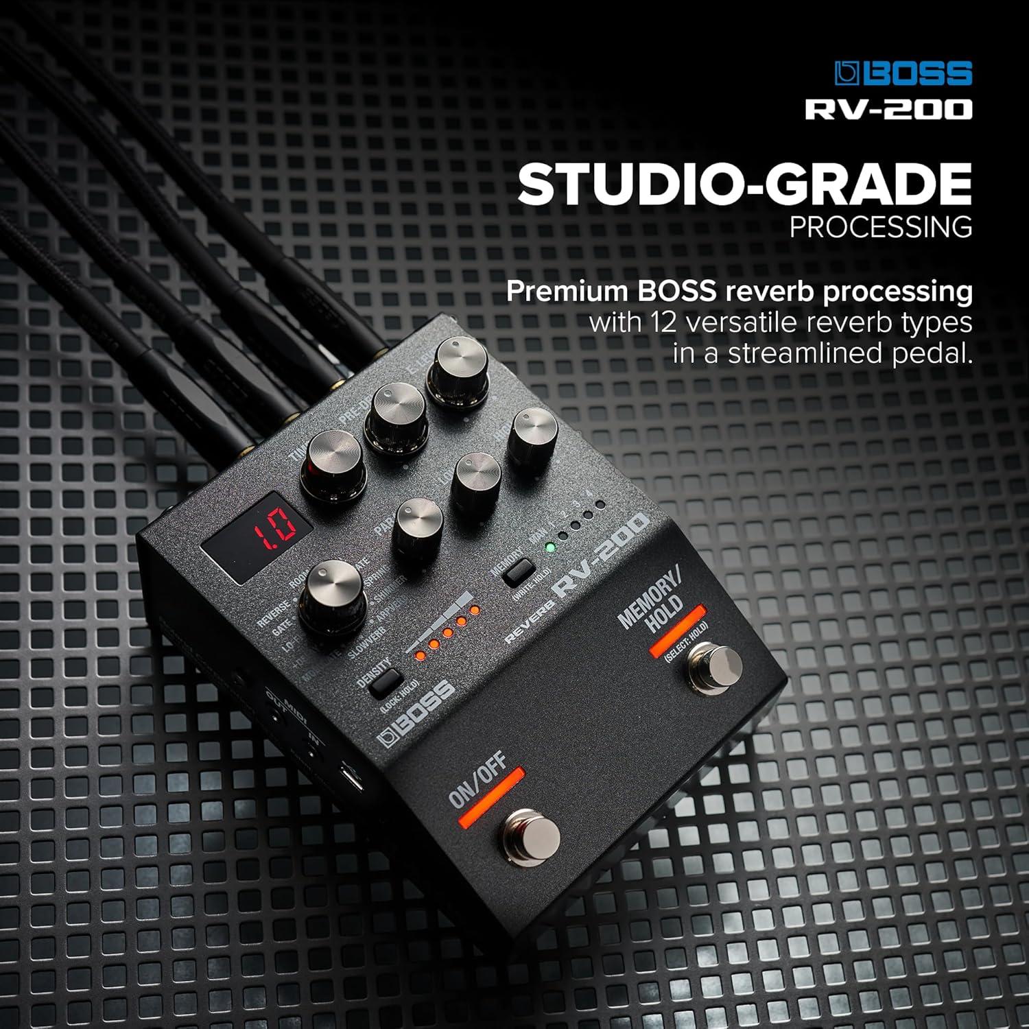 Pedal de Efectos BOSS RV-200 Reverb - 12 Tipos de Reverb