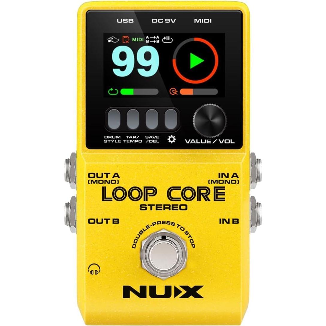 Pedal de Looper NUX Loop Core Stereo con Afinador y Cables