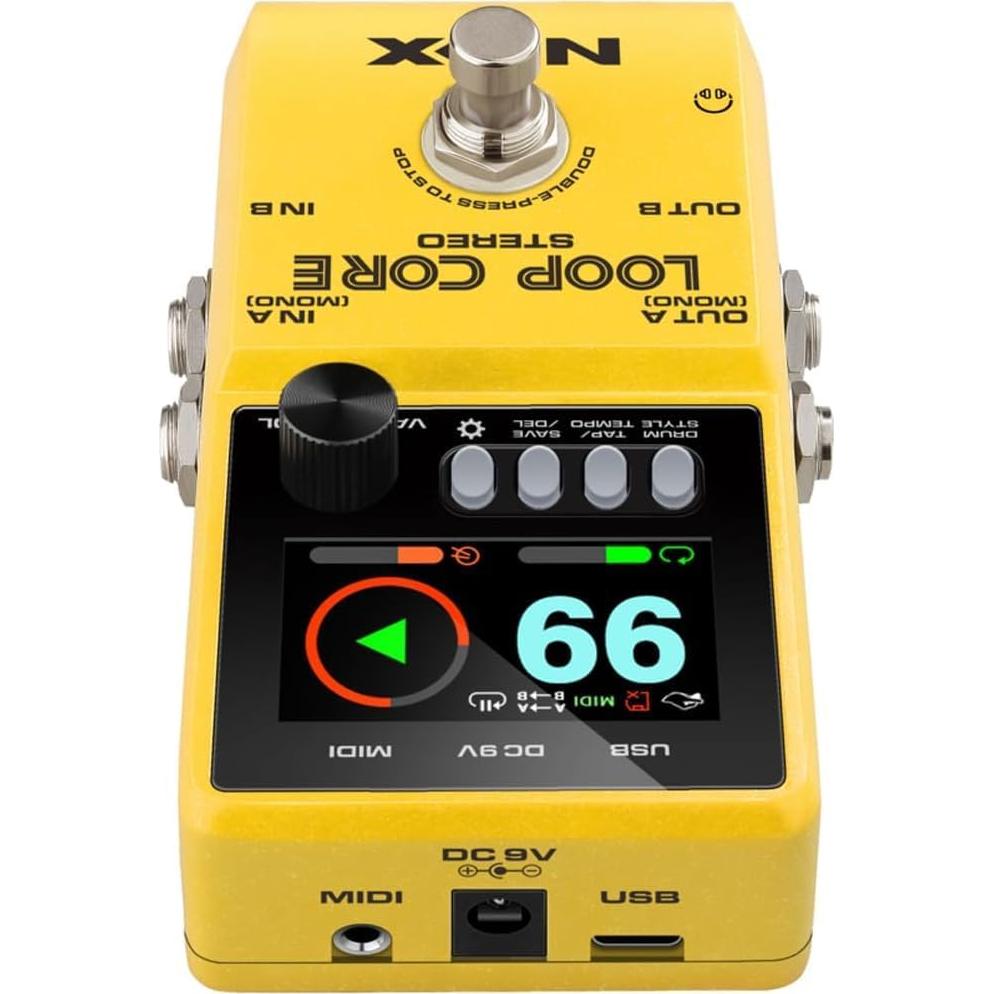 Pedal de Looper NUX Loop Core Stereo con Afinador y Cables