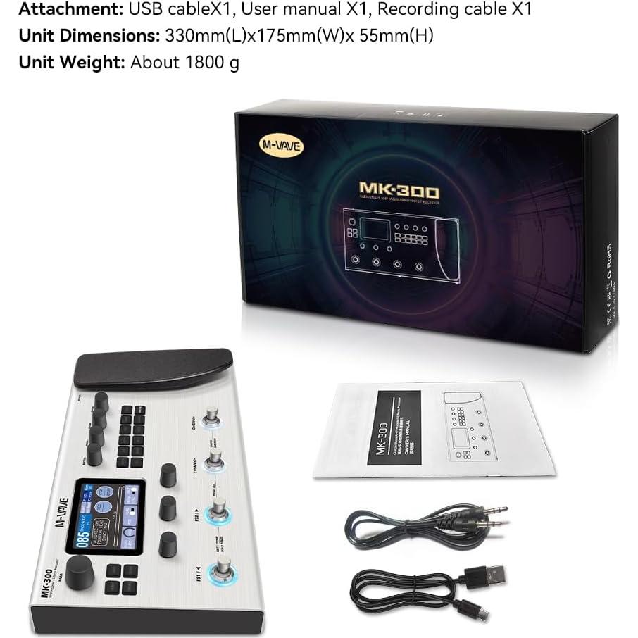 Procesador de Efectos M-VAVE MK-300 para Guitarra 320+ Efectos