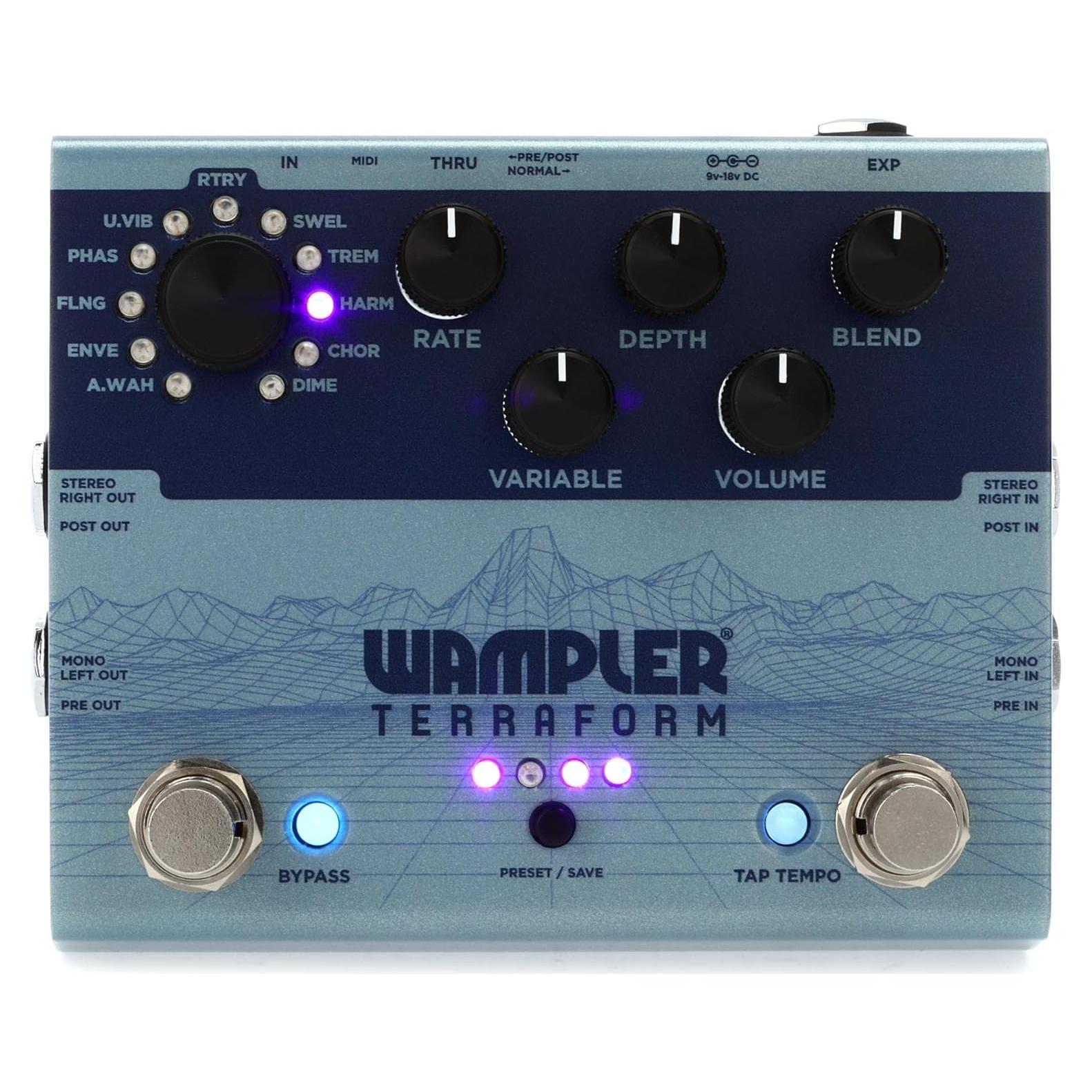 Pedal de Efectos Wampler Terraform Multi-Modulación 11 Efectos