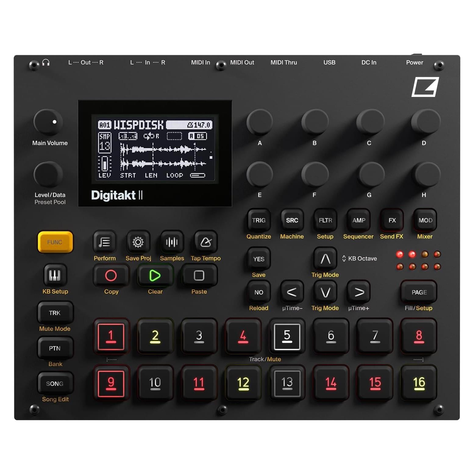 Muestreador Elektron Digitakt II 16 Pistas Estéreo Negro