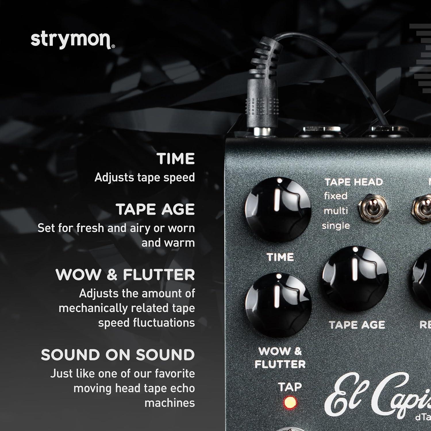Pedal de Eco Strymon El Capistan V2 dTape 9V Gris