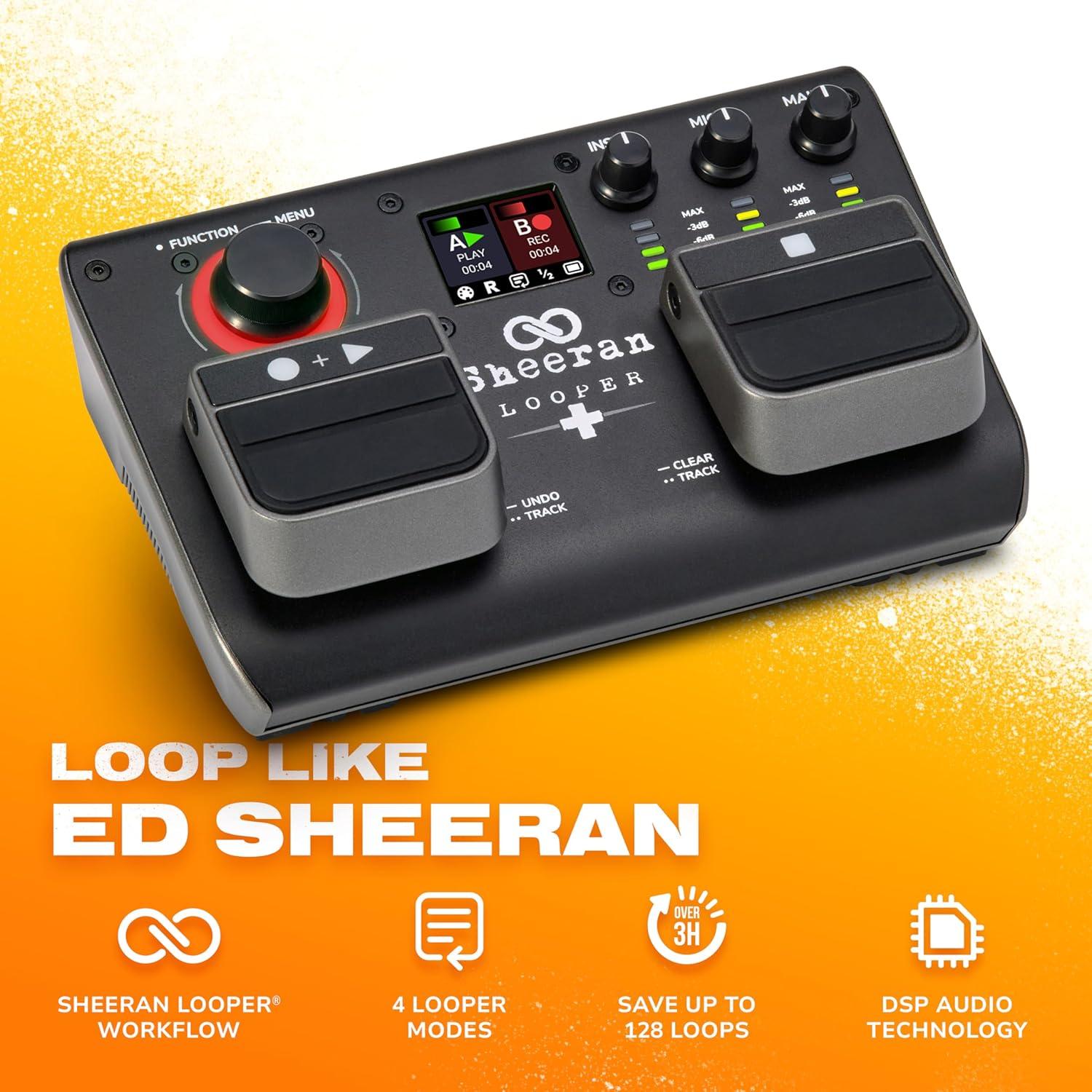 Pedal Looper Doble Pista SHEERAN LOOPER + con 128 Loops