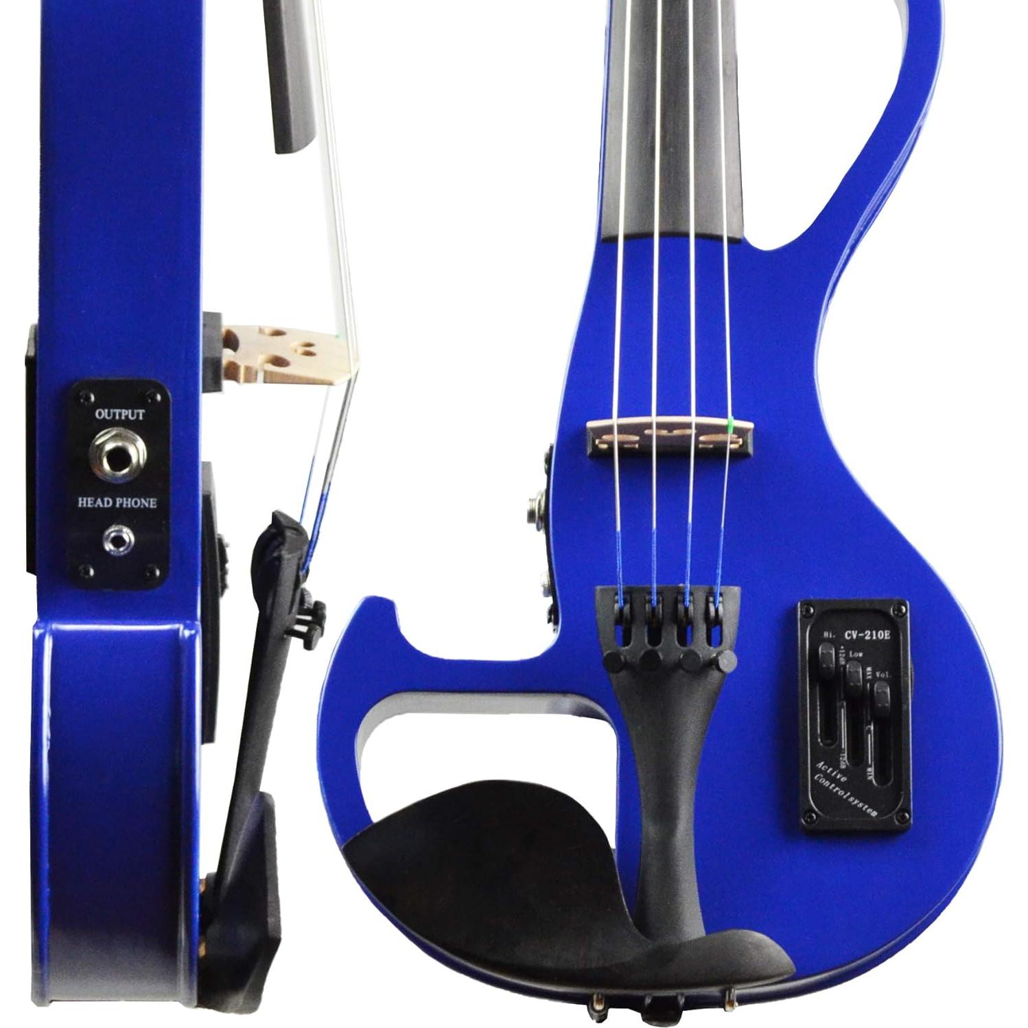 Violín Eléctrico Bunnel Edge 4/4 Azul con Estuche y Accesorios