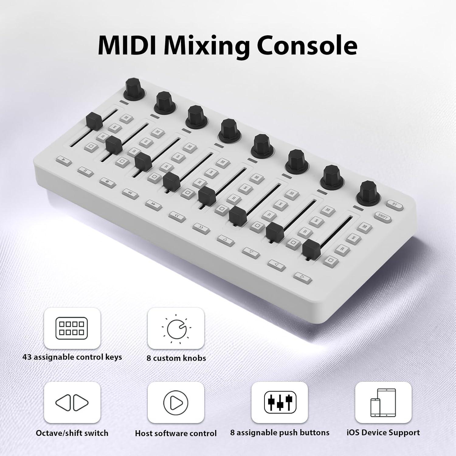 Controlador MIDI Mezclador Summina 43 Teclas USB BT Portátil