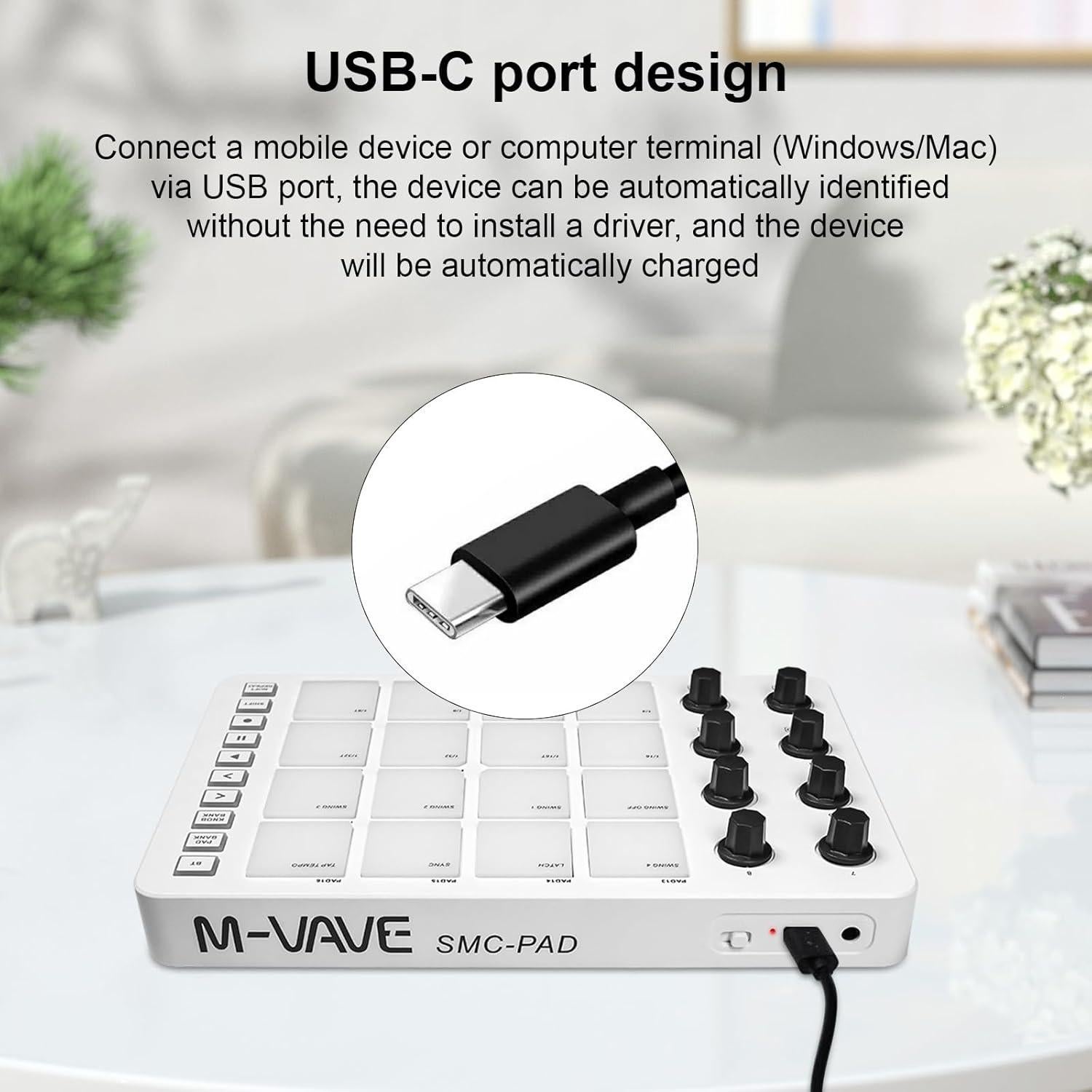 Controlador MIDI Summina Pad 16 Pads RGB Conexión BT 0.68 kg