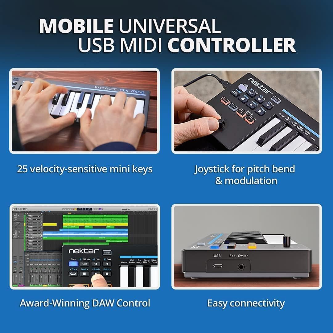Controlador MIDI USB Nektar Impact GX Mini 25 Teclas