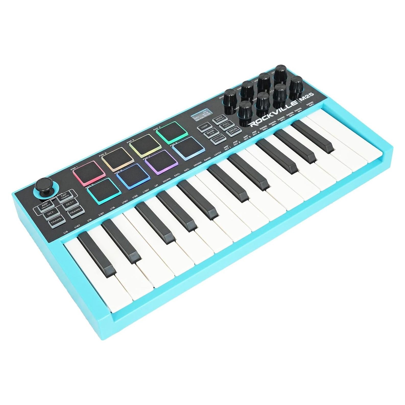 Controlador MIDI Inalámbrico Rockville M25 25 Teclas Bluetooth