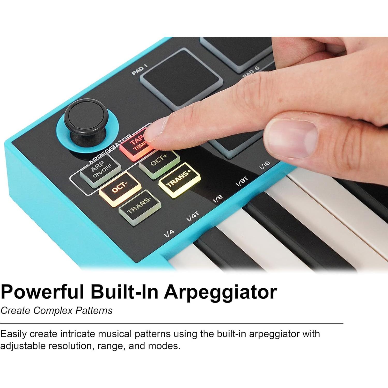 Controlador MIDI Inalámbrico Rockville M25 25 Teclas Bluetooth