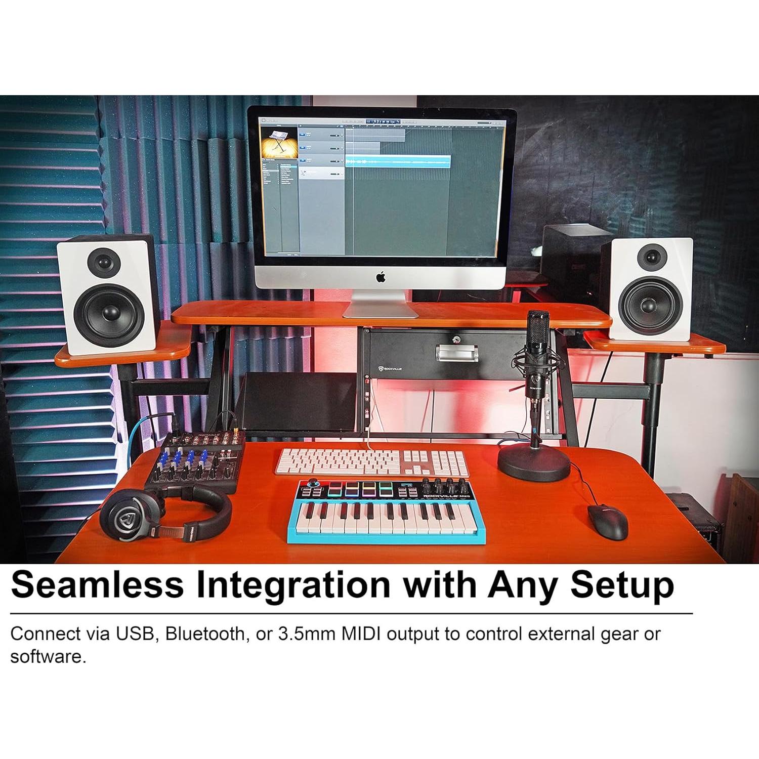 Controlador MIDI Inalámbrico Rockville M25 25 Teclas Bluetooth