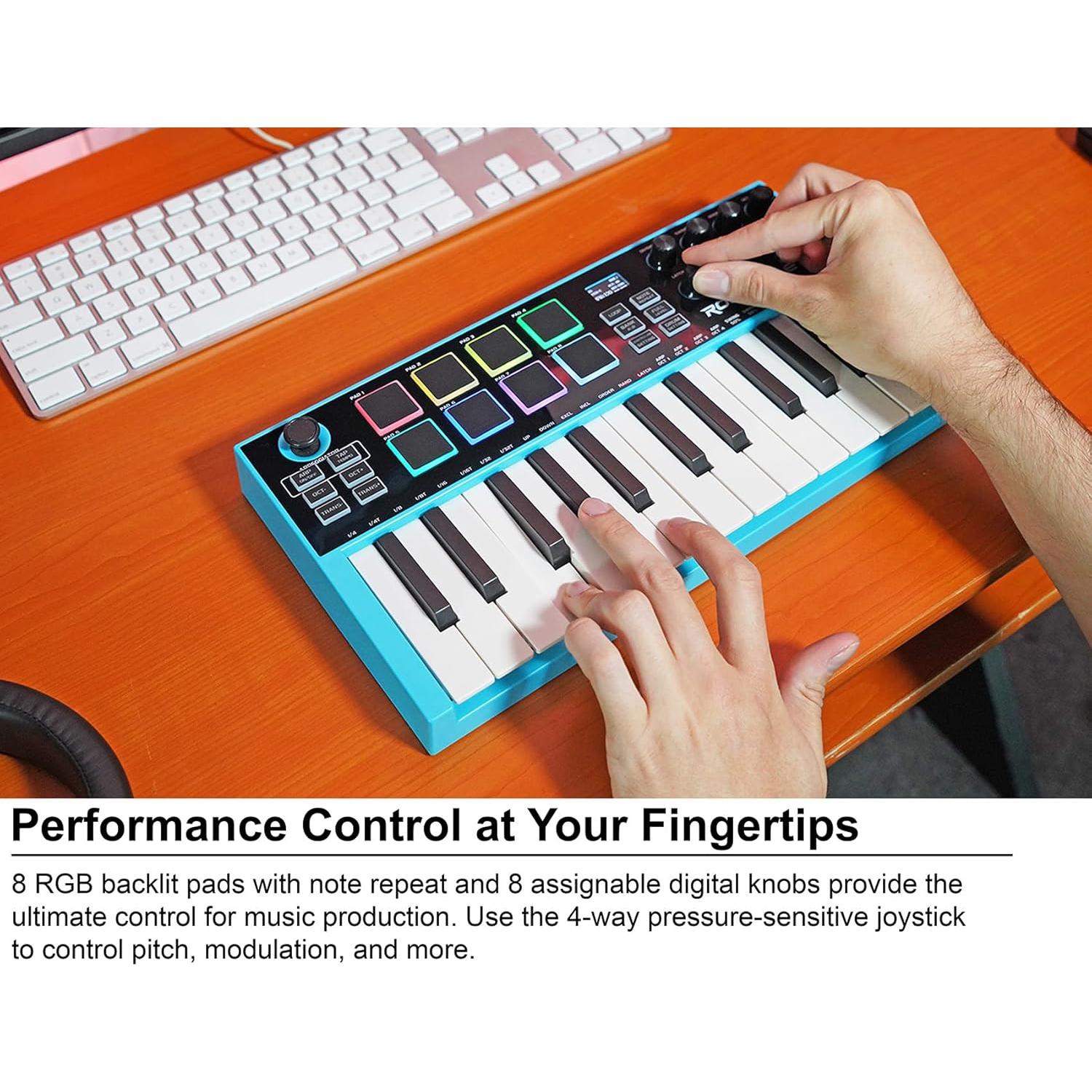 Controlador MIDI Inalámbrico Rockville M25 25 Teclas Bluetooth