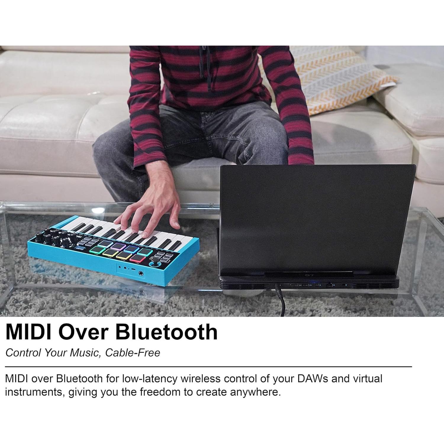 Controlador MIDI Inalámbrico Rockville M25 25 Teclas Bluetooth