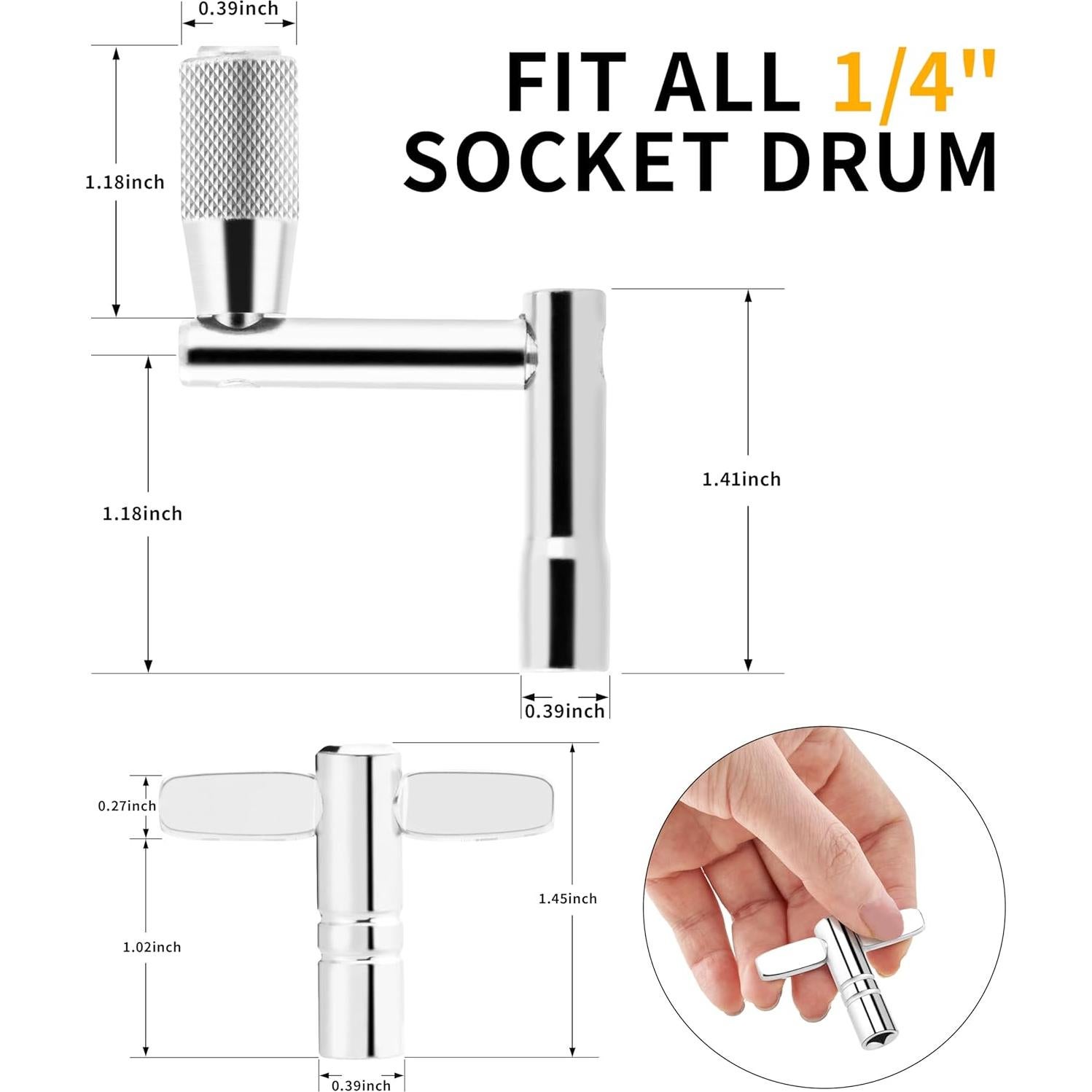 Juego de Llaves de Tambor Kordos 5 Piezas Cromado