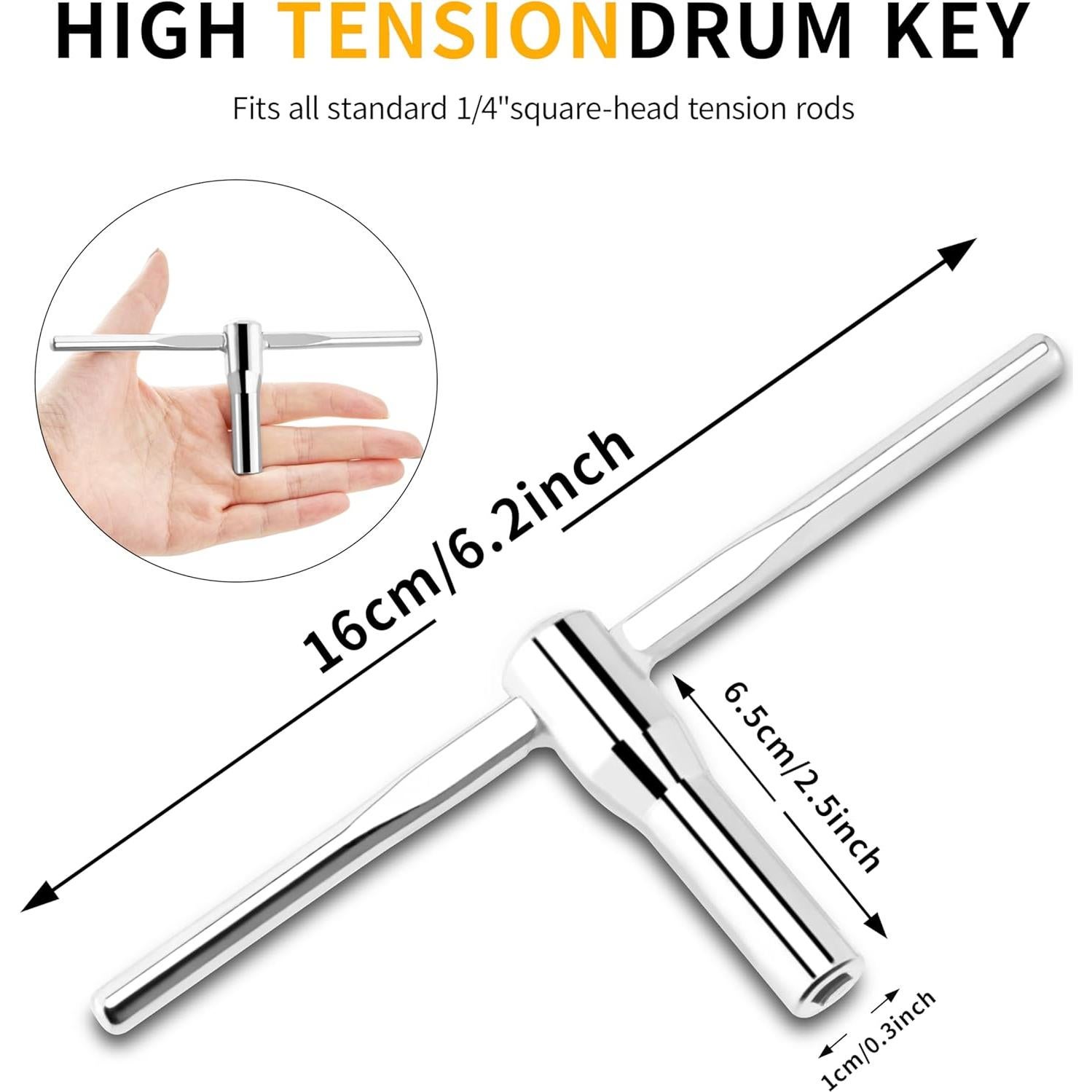 Juego de Llaves de Tambor Kordos 5 Piezas Cromado