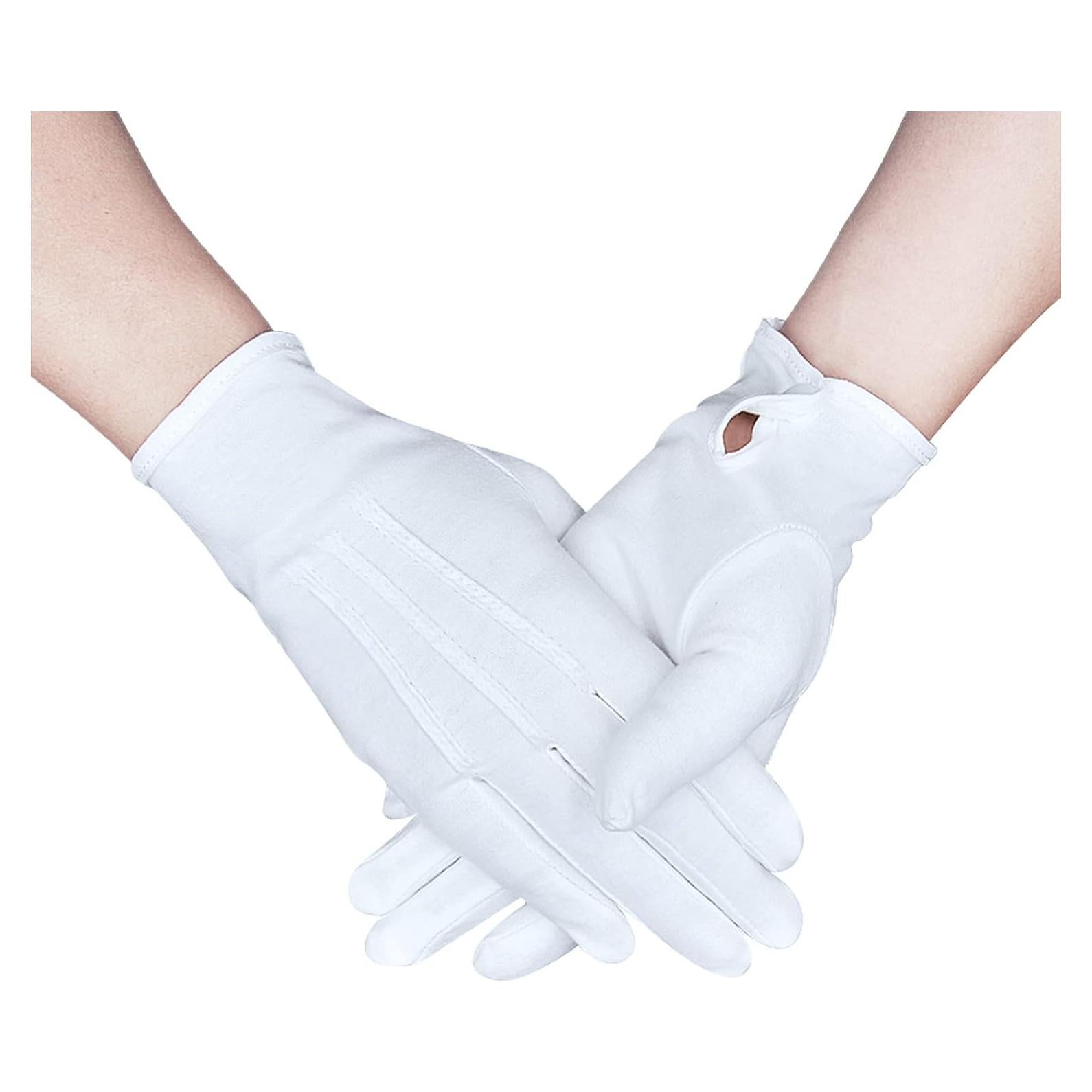 Guantes de Algodón Blanco Zenssia Parade para Eventos y Joyería