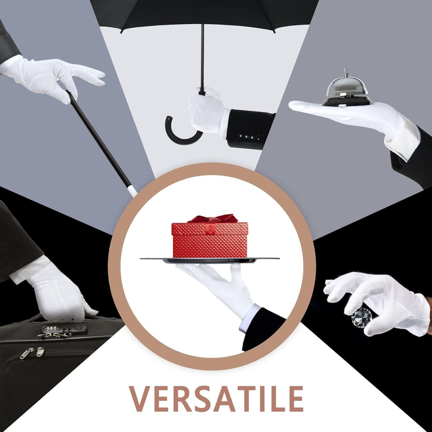 Guantes de Algodón Blanco Zenssia Parade para Eventos y Joyería