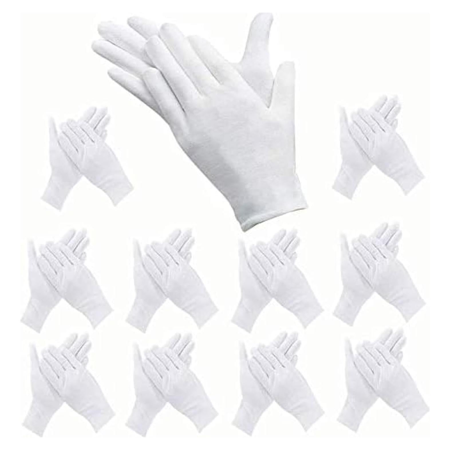Guantes de Algodón Blancos ADOPLX 24 Pcs Talla Mediana