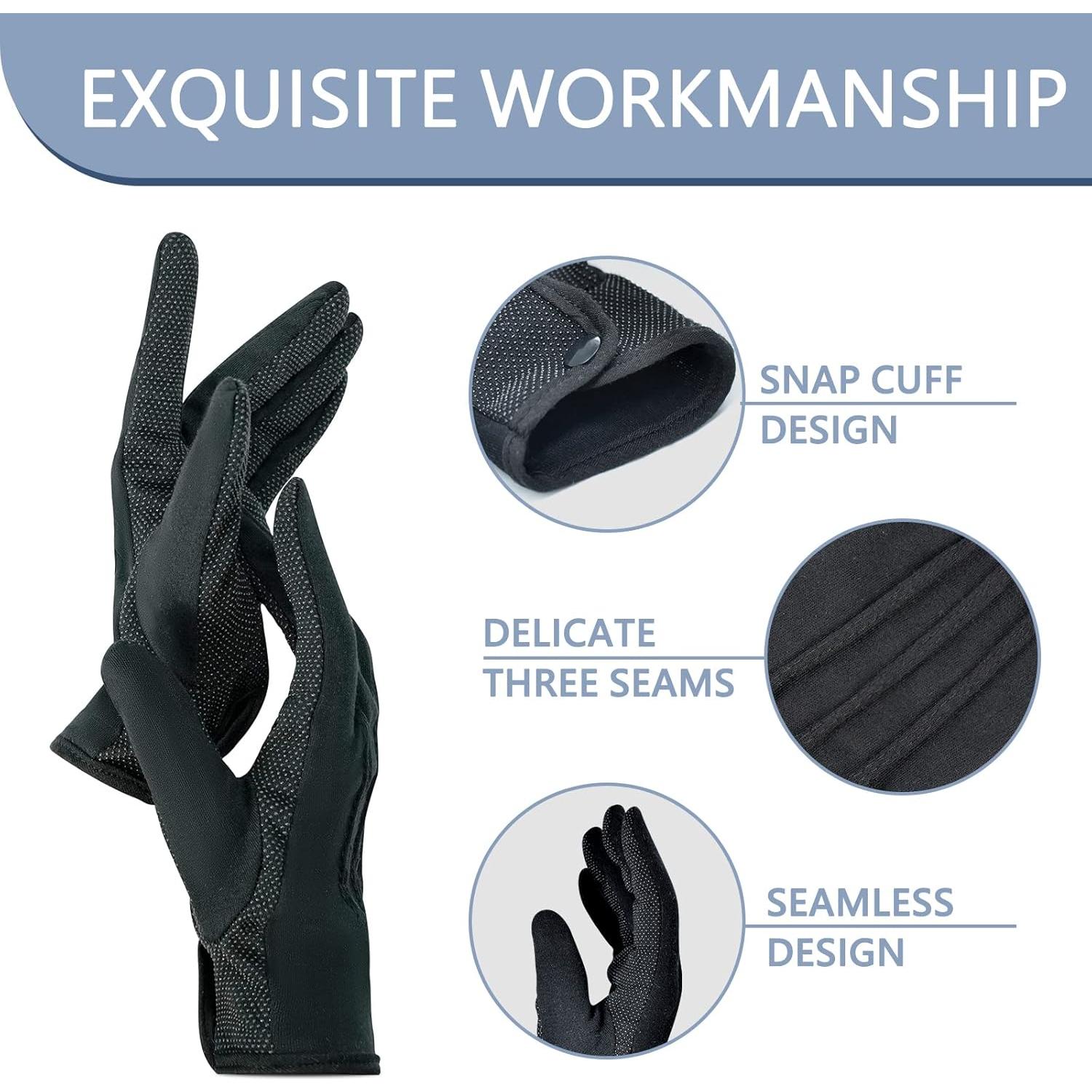 Guantes de Algodón Antideslizantes para Adultos - Color Negro