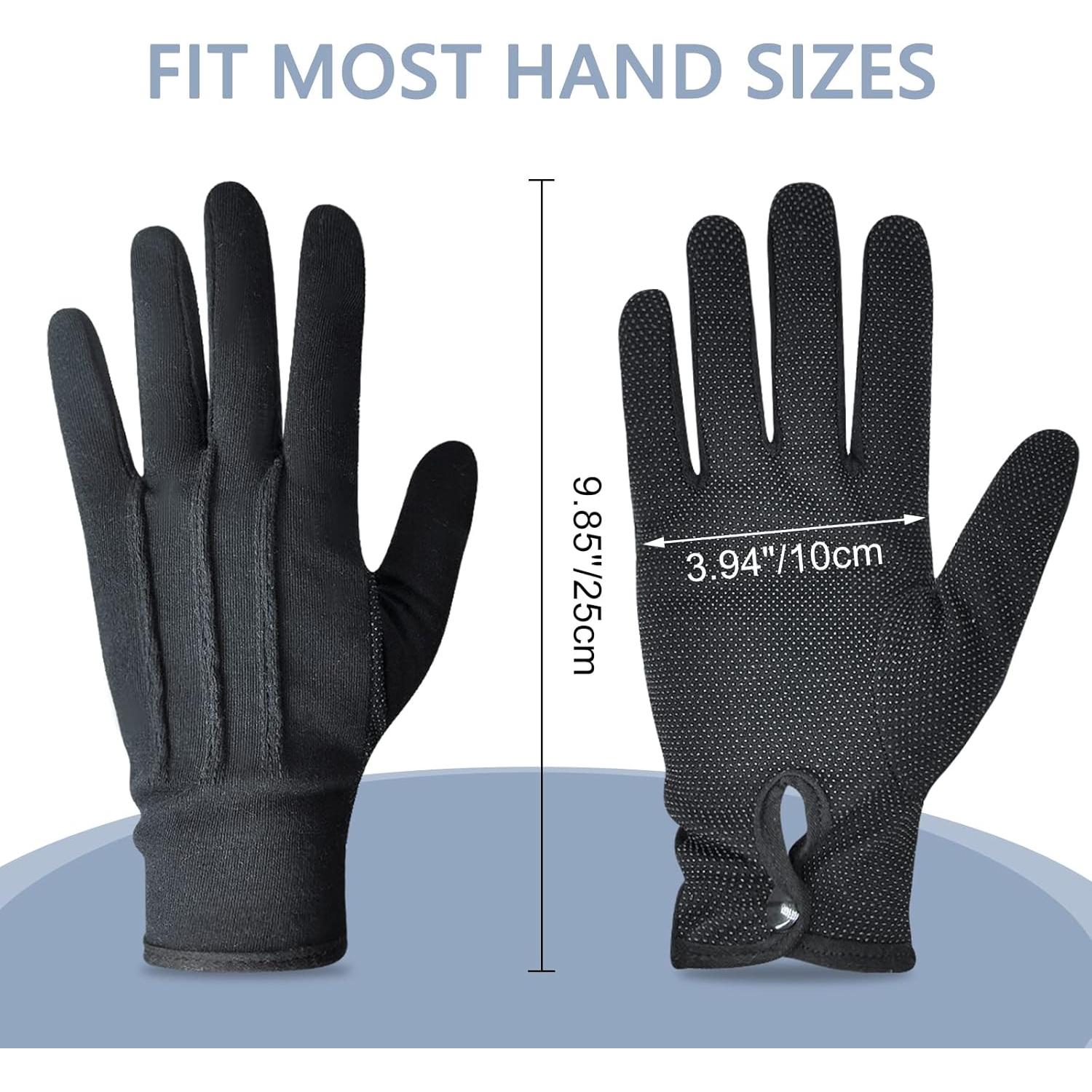 Guantes de Algodón Antideslizantes para Adultos - Color Negro