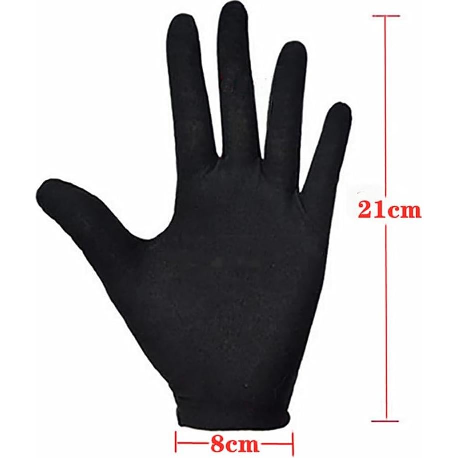 Guantes de Algodón Premium Rirsoasy - 5 Pares Tamaño Grande Negro