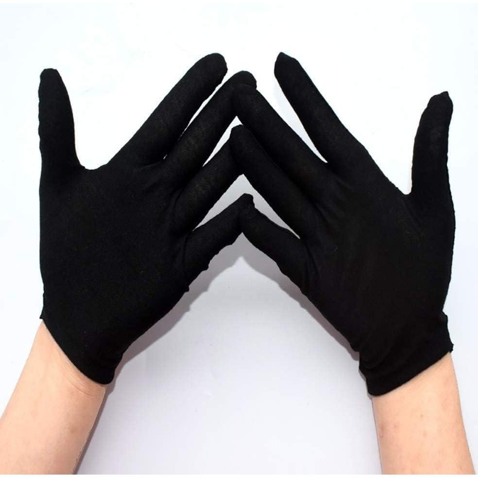 Guantes de Algodón Premium Rirsoasy - 5 Pares Tamaño Grande Negro