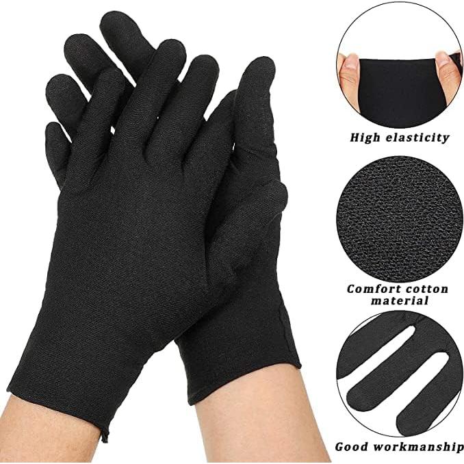 Guantes de Algodón Premium Rirsoasy - 5 Pares Tamaño Grande Negro