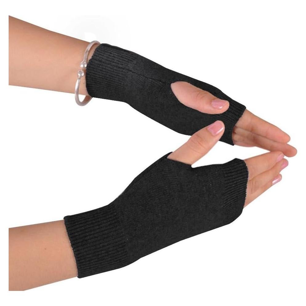 Guantes sin Dedos Novawo para Mujeres - Calentadores de Brazos Negros
