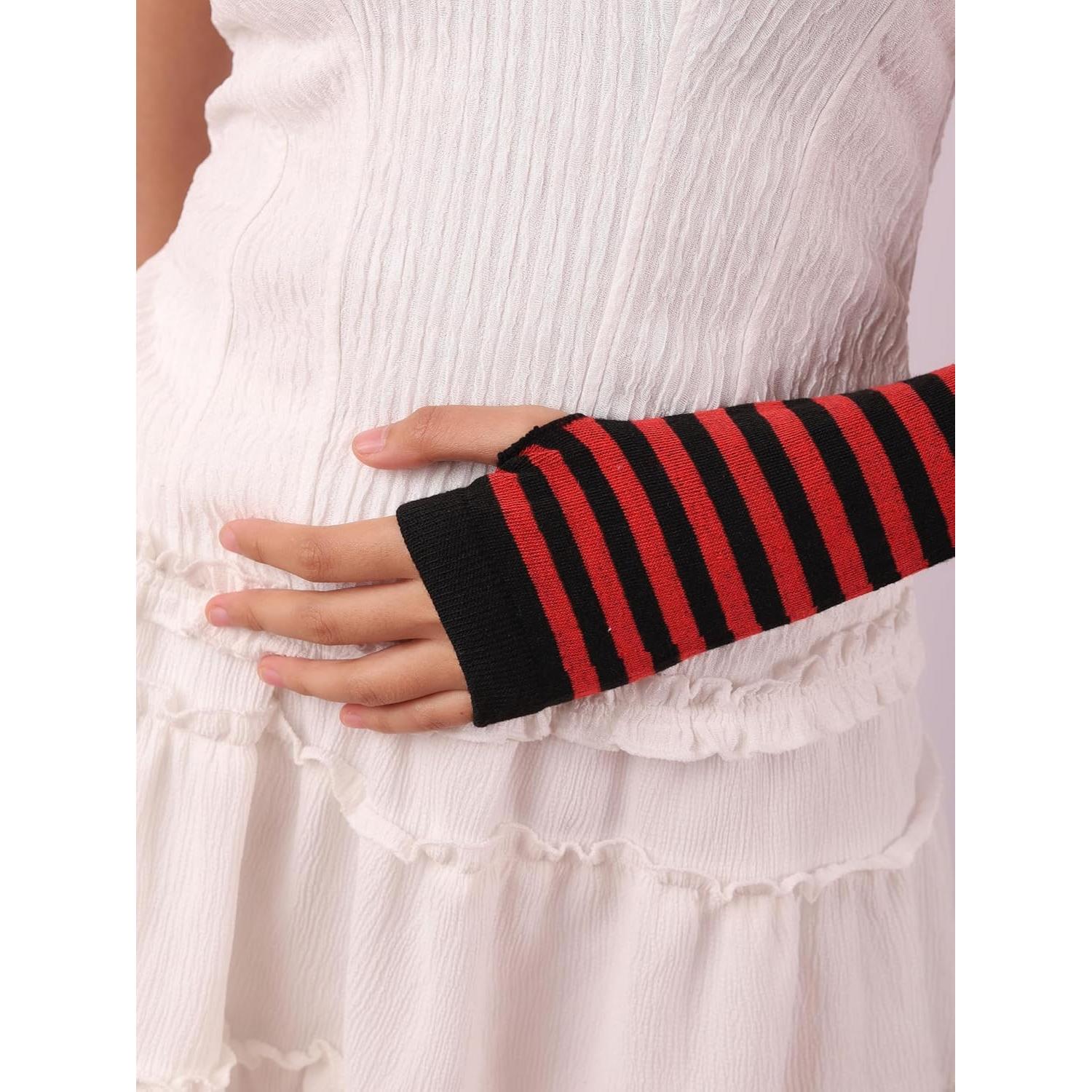 Guantes sin Dedos Sacina para Mujeres - Calentadores de Brazo Emo Punk