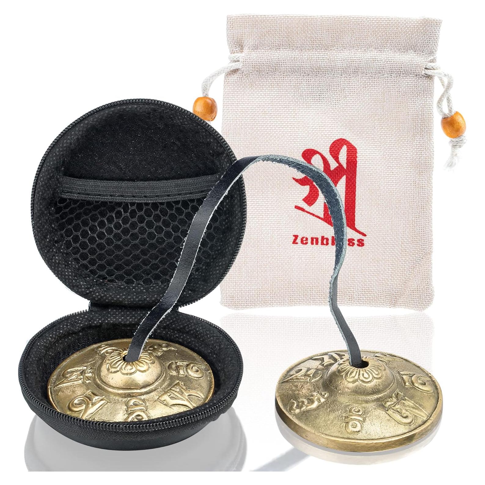Címbalos Tingsha ZenBless Tibetanos 2.6" Bronce para Meditación