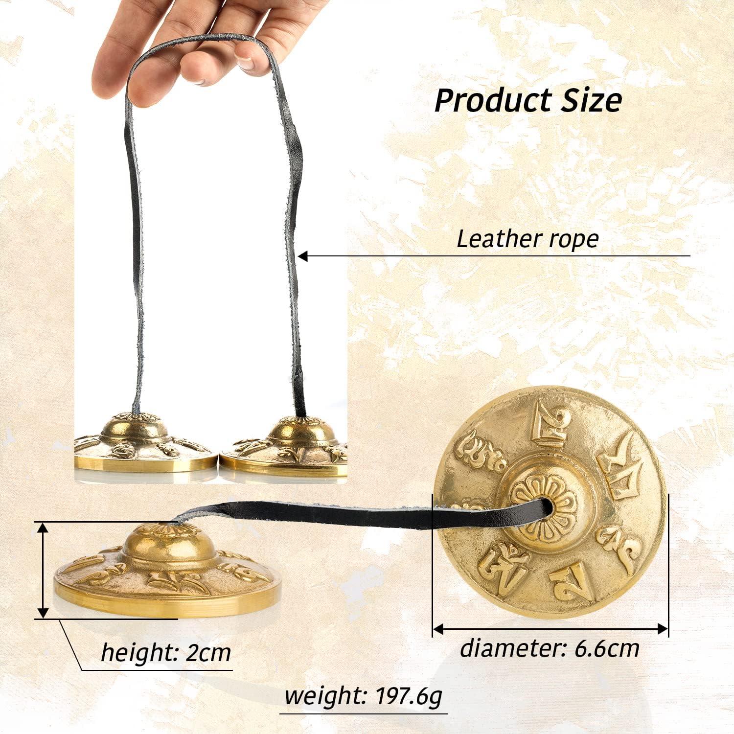 Címbalos Tingsha ZenBless Tibetanos 2.6" Bronce para Meditación