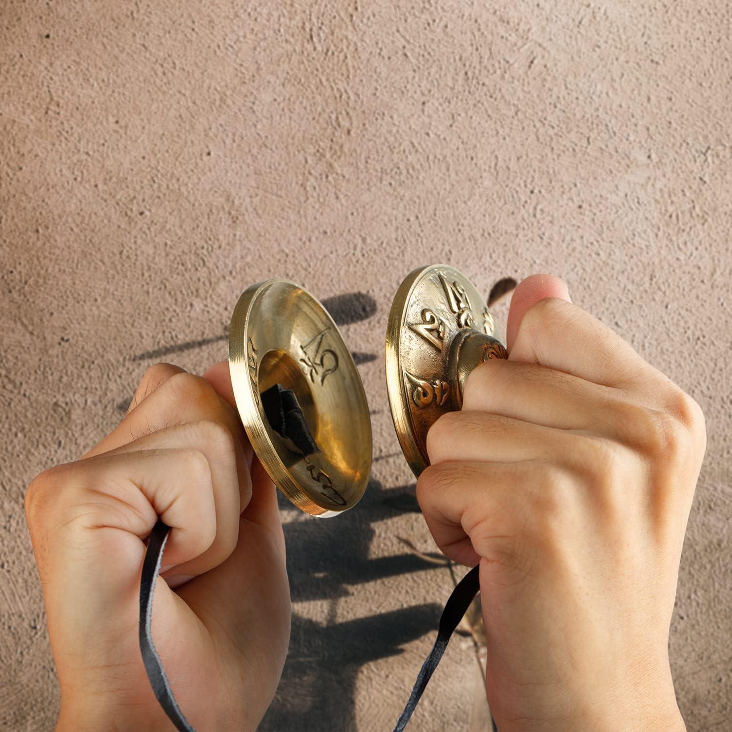 Címbalos Tingsha ZenBless Tibetanos 2.6" Bronce para Meditación