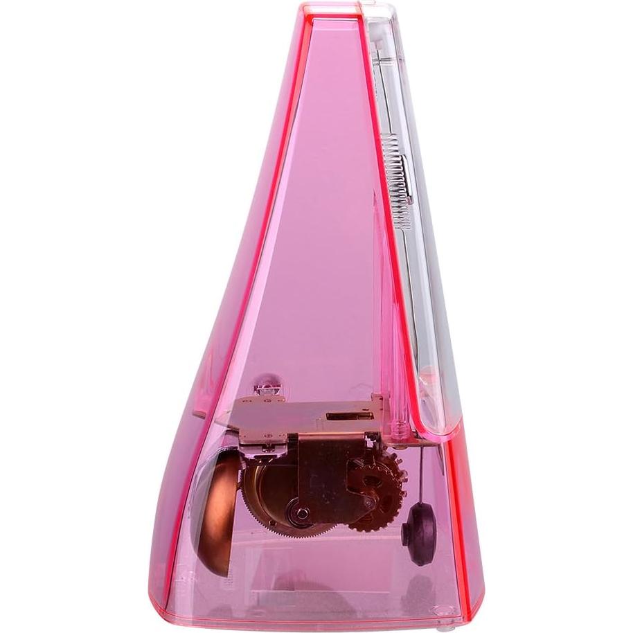 Metrónomo Mecánico Rosa Transparente con Click Audible