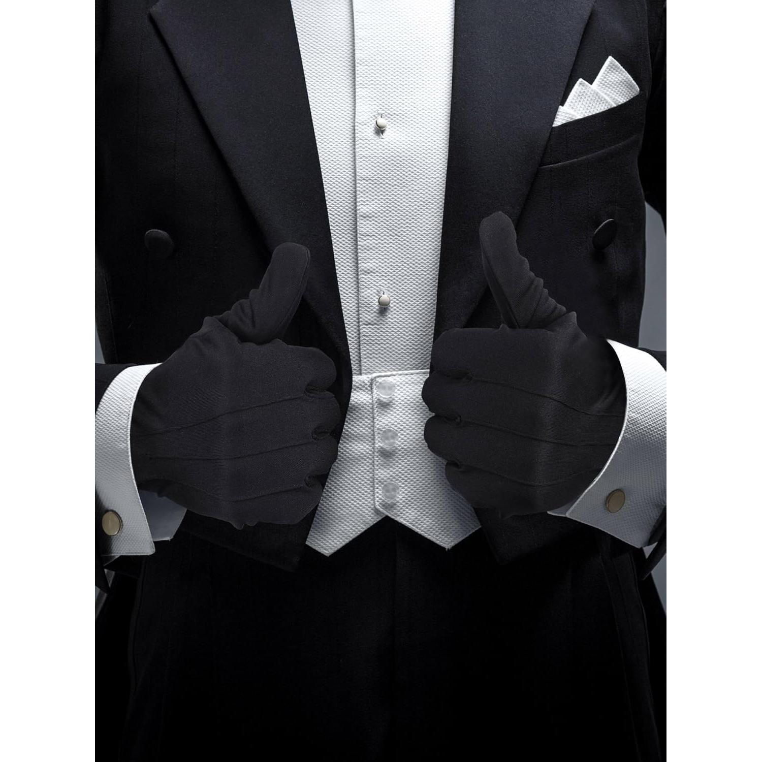 Guantes Negros de Nylon y Algodón para Hombre - 2 Pares