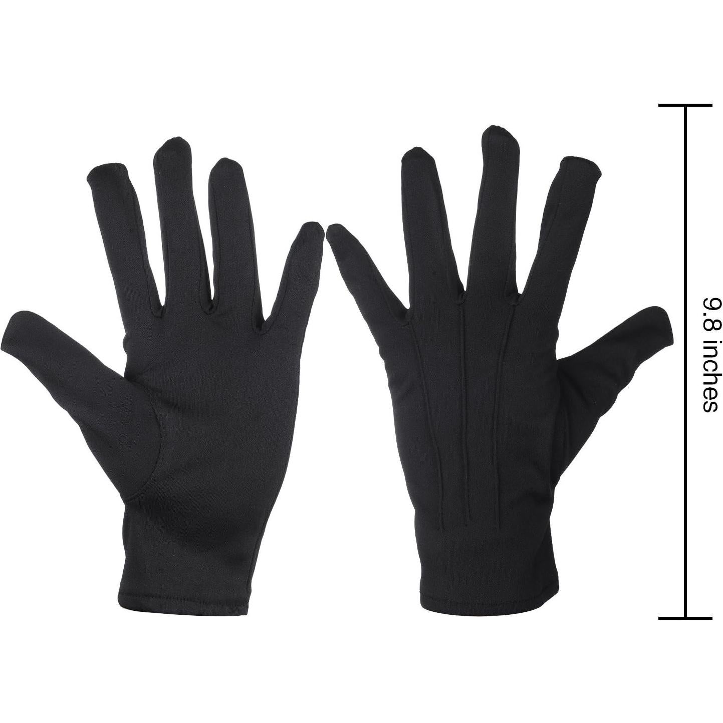 Guantes Negros de Nylon y Algodón para Hombre - 2 Pares