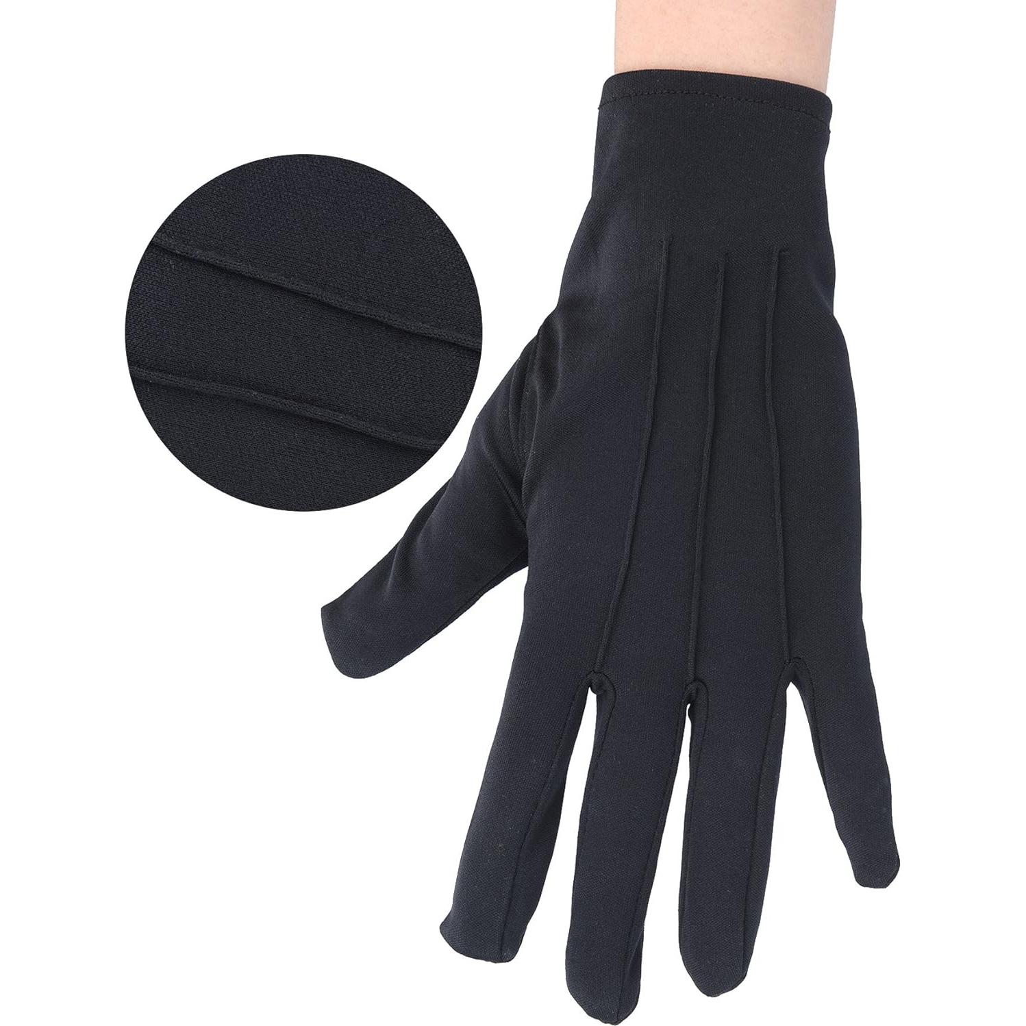 Guantes Negros de Nylon y Algodón para Hombre - 2 Pares