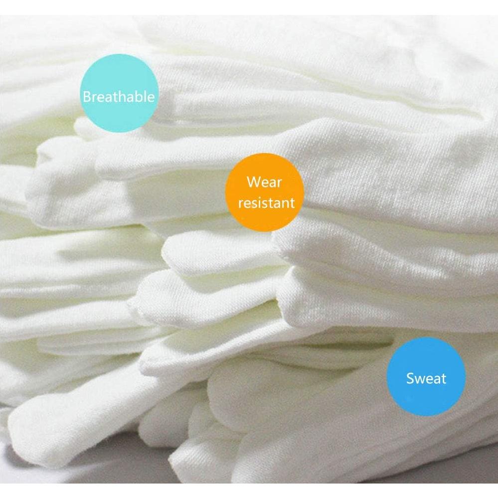 Guantes de Algodón Suave Blancos BBCS - 10 Pares para Inspección y Cuidado de Manos