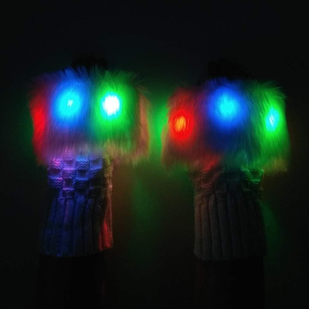Guantes de Tejer Sin Dedos Luwint LED para Fiesta y Disfraz