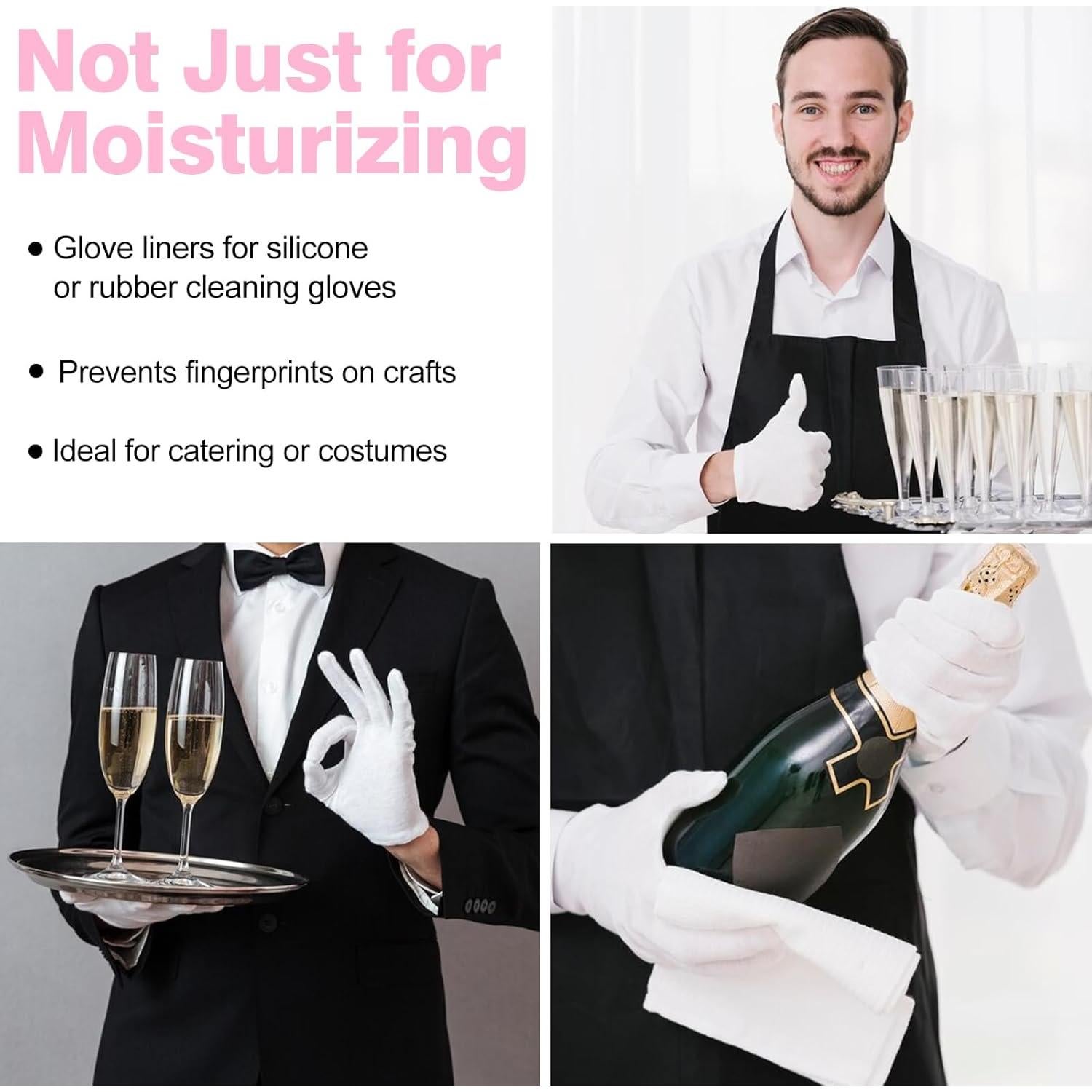 Guantes de Algodón Hidratantes Zealor 6 Pares Extra Grande