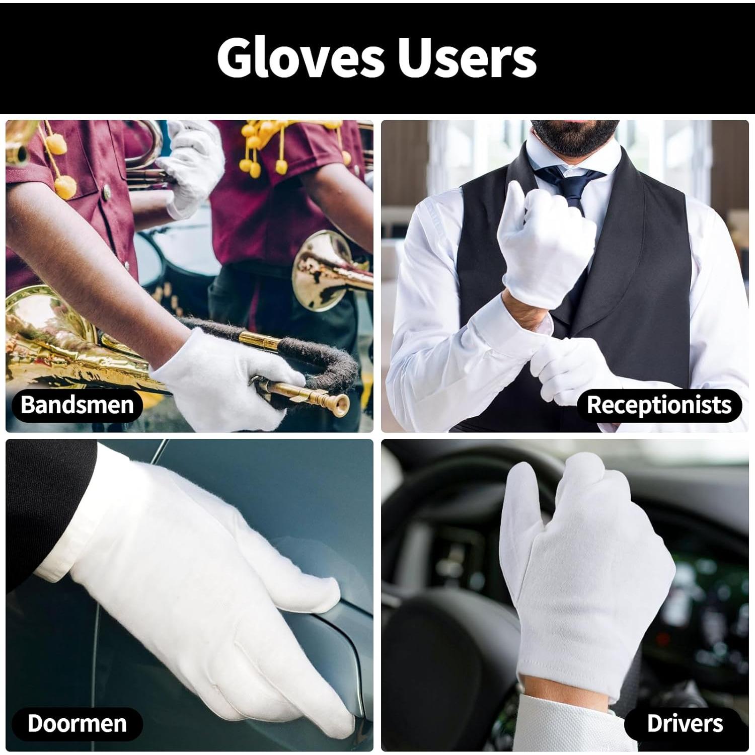 Guantes de Algodón Blancos ENPOINT - 5 Pares Pequeños