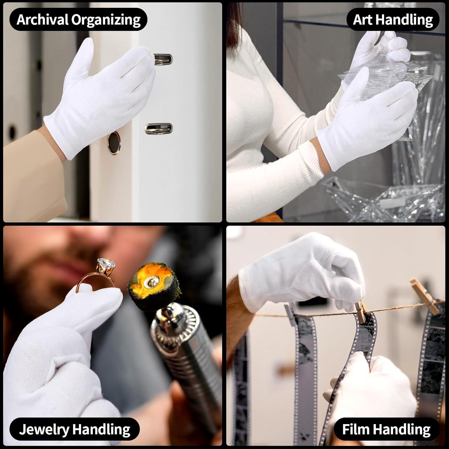 Guantes de Algodón Blancos ENPOINT - 5 Pares Pequeños