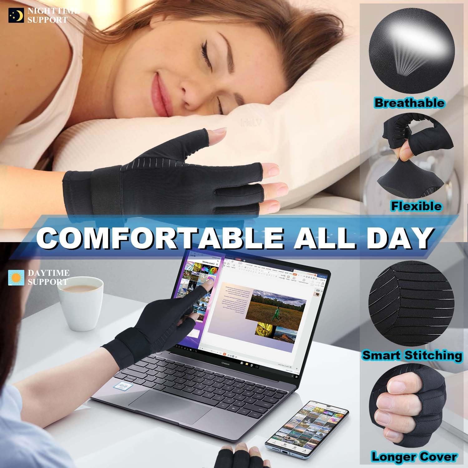 Guantes de Compresión de Cobre Kecartu para Artritis - 2 Pares