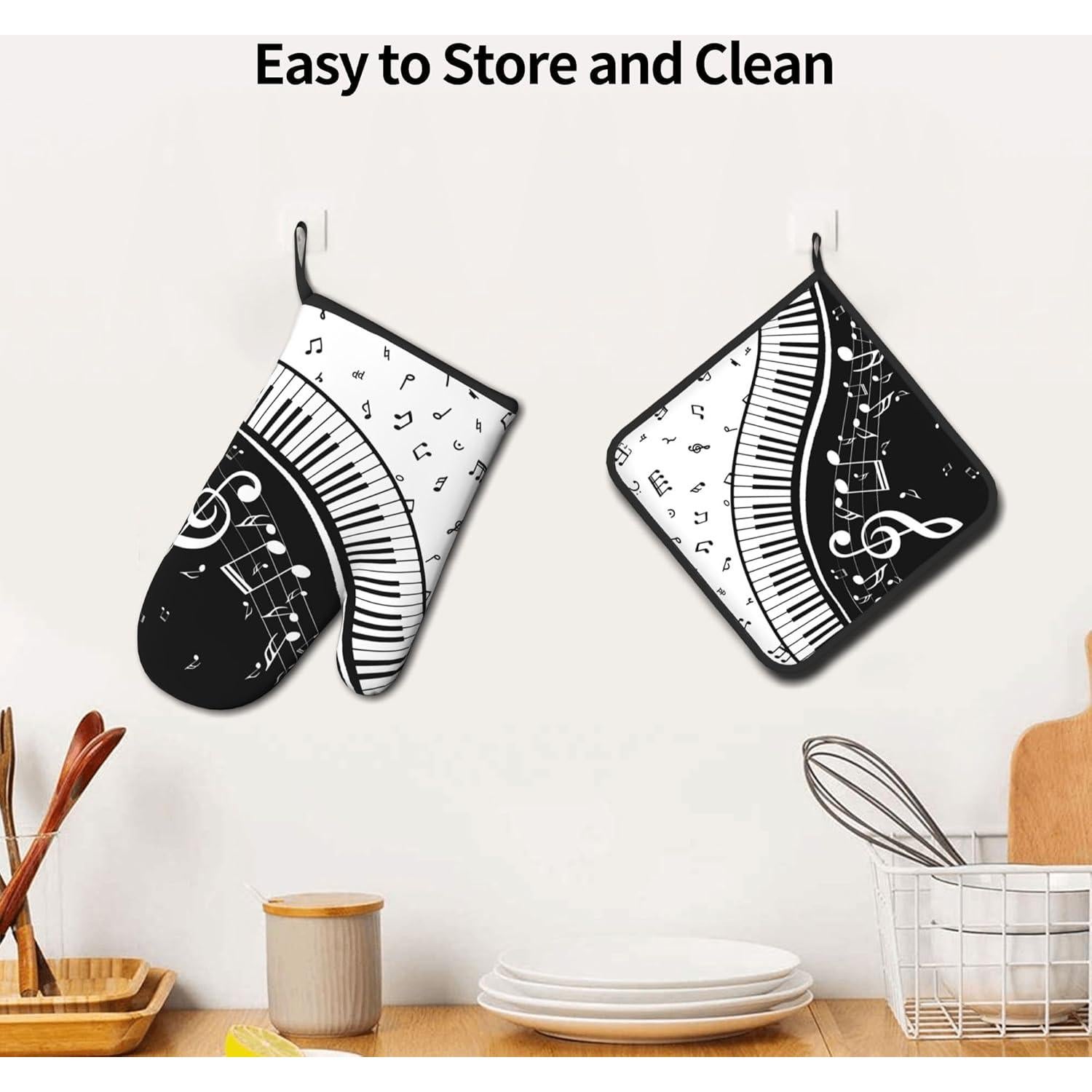 Juego de Manoplas y Agarraderas DZGlobal - Cocina Musical