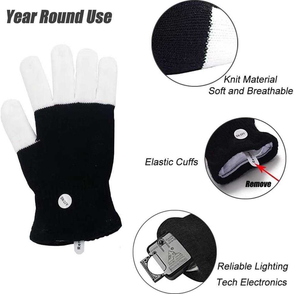 Guantes LED Coloridos Luwint para Adultos y Niños + 6 Modos