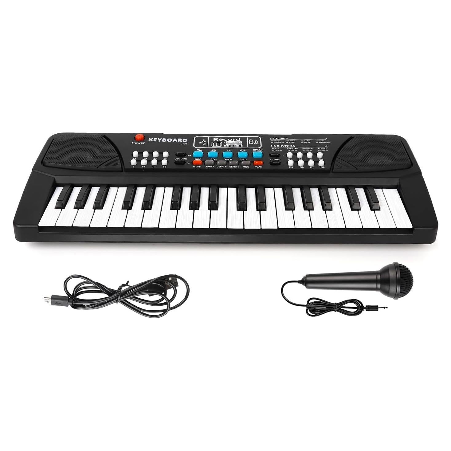 Teclado de Piano Infantil M SANMERSEN 37 Teclas con Micrófono