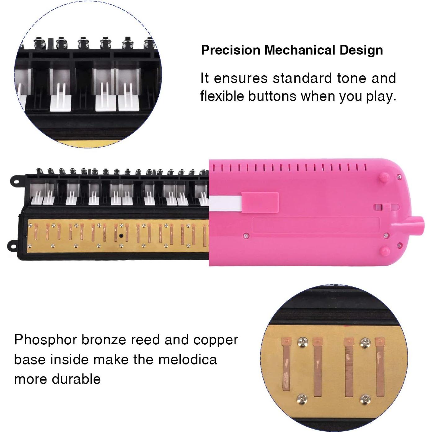 Melodica EastRock 32 Teclas Rosa con Bolsa y Boquillas