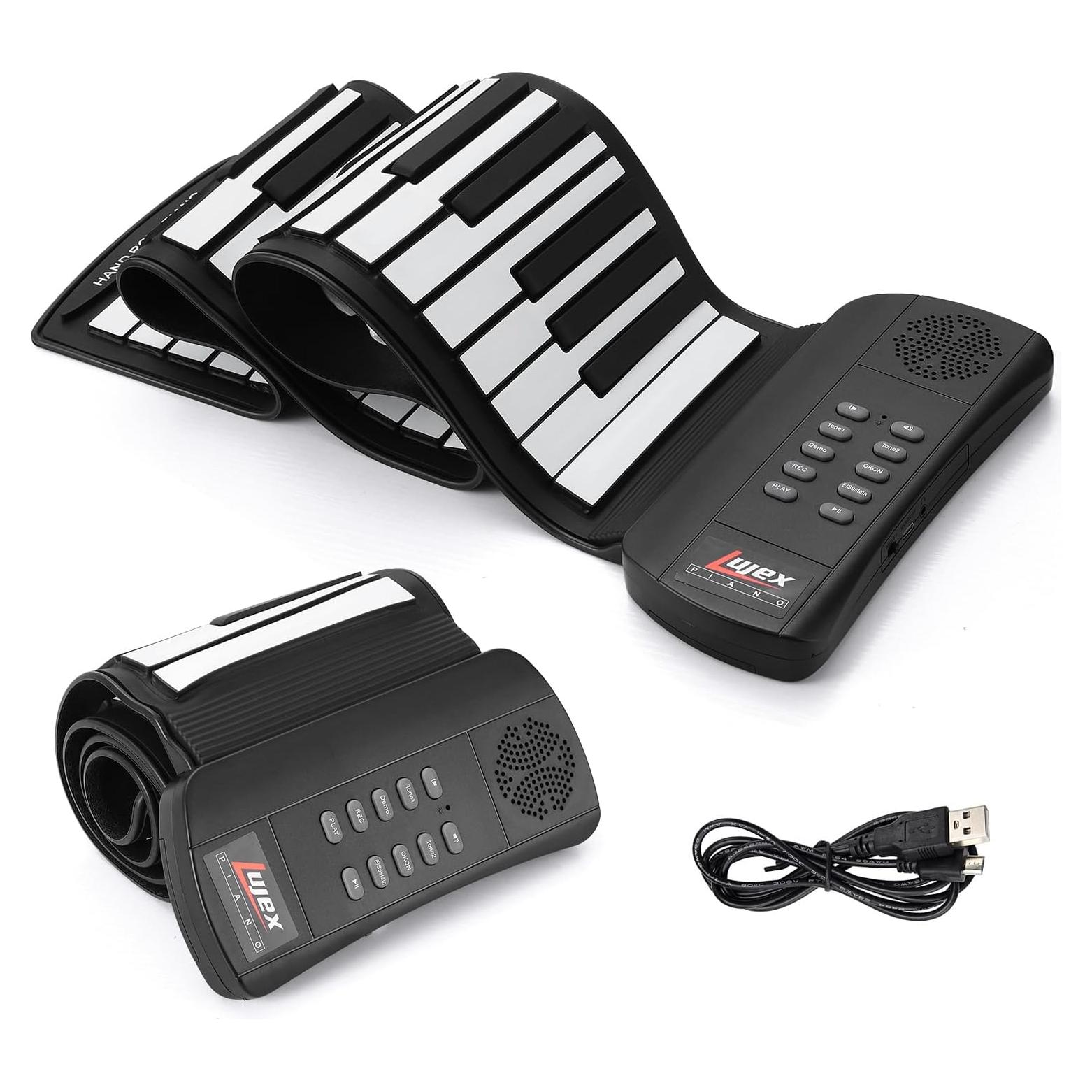 Teclado de Piano Enrollable Lujex 61 Teclas Silicona Negro
