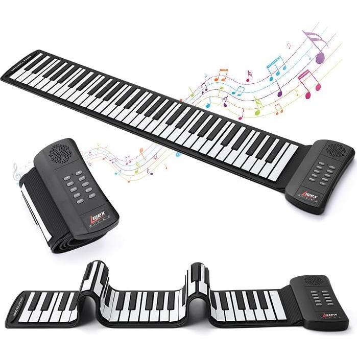 Teclado de Piano Enrollable Lujex 61 Teclas Silicona Negro