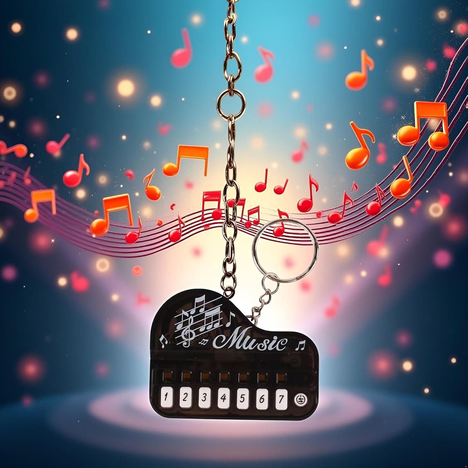 Llavero Piano Miniatura Junfamilee Negro con Luces LED
