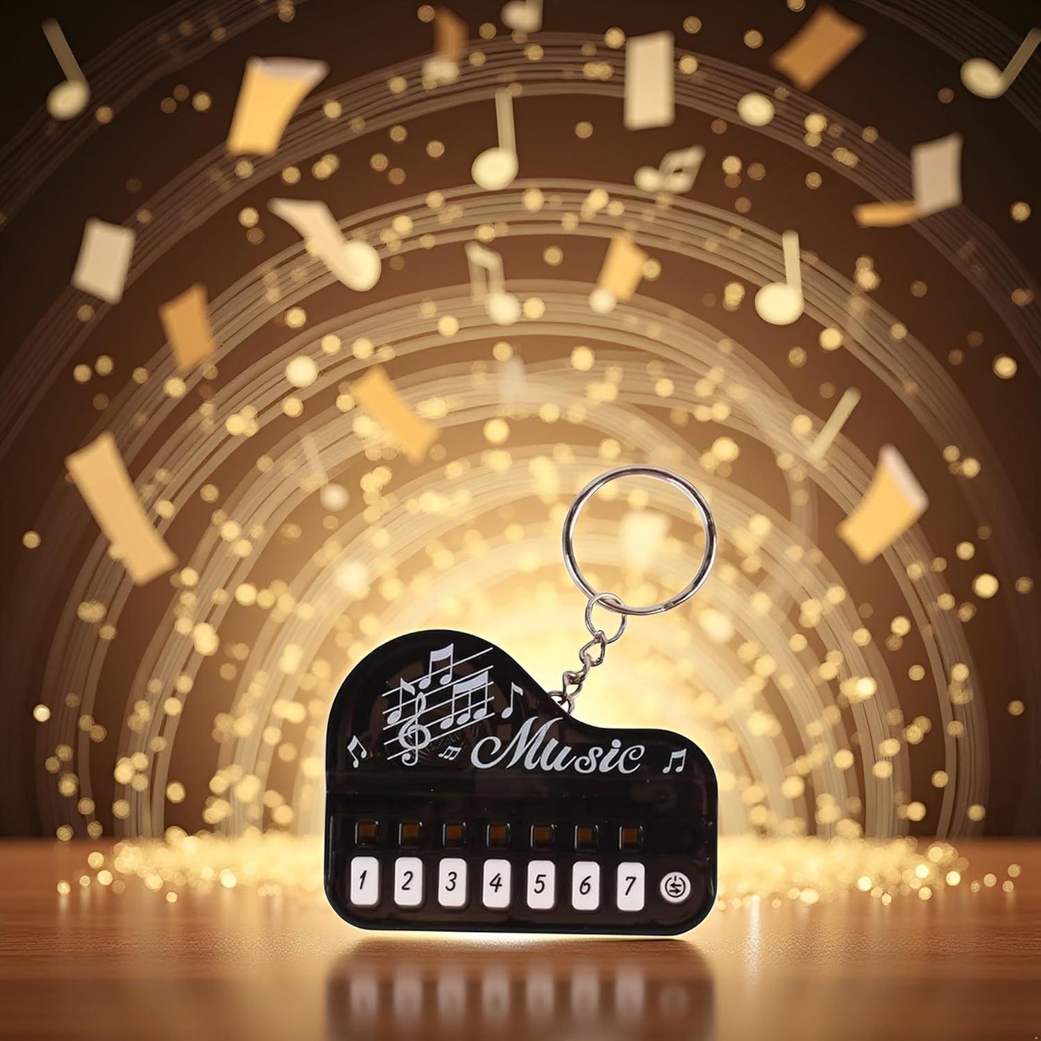 Llavero Piano Miniatura Junfamilee Negro con Luces LED